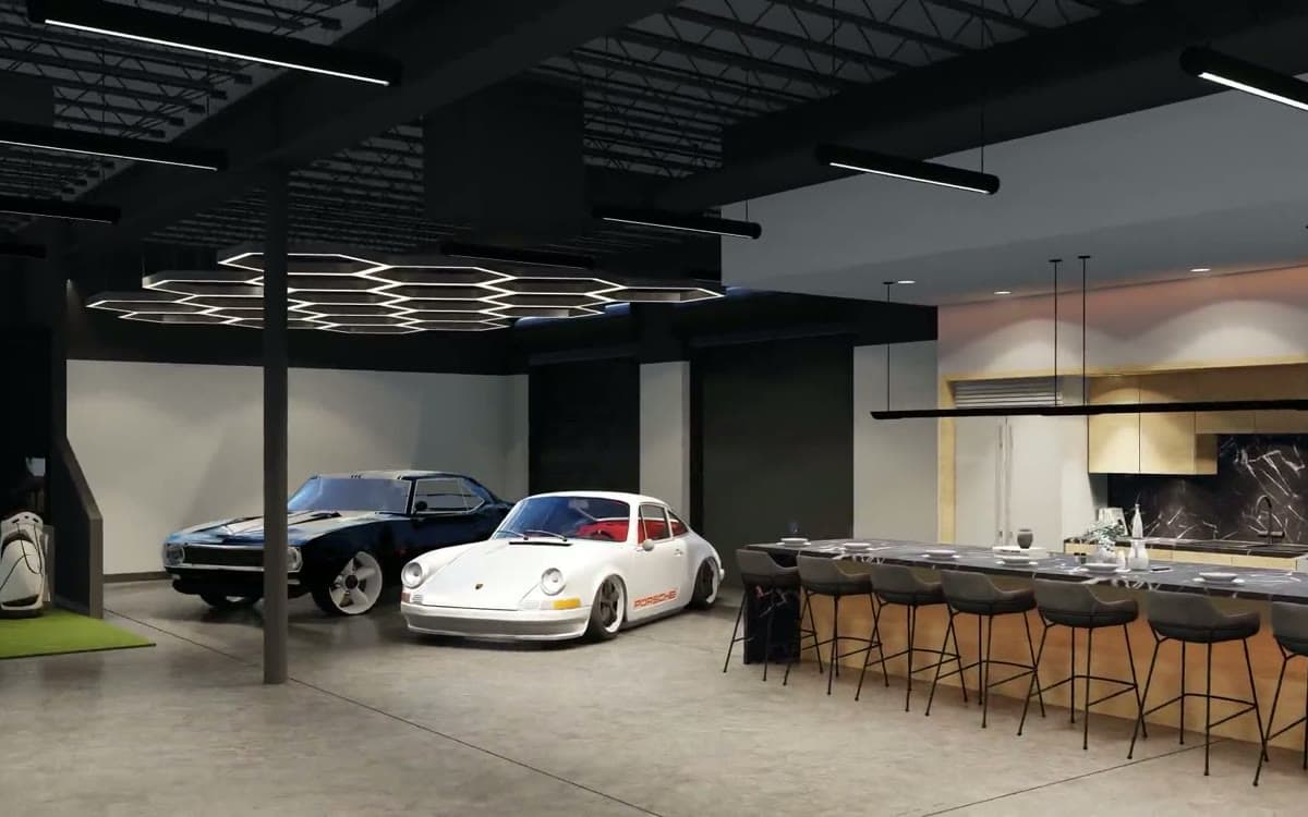 Lounge & Kitchen — architectural rendering